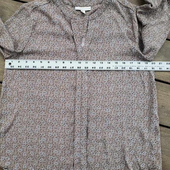 Dana Buchman Henley Blouse Geometric Print Tunic Top Medium - Picture 5 of 8